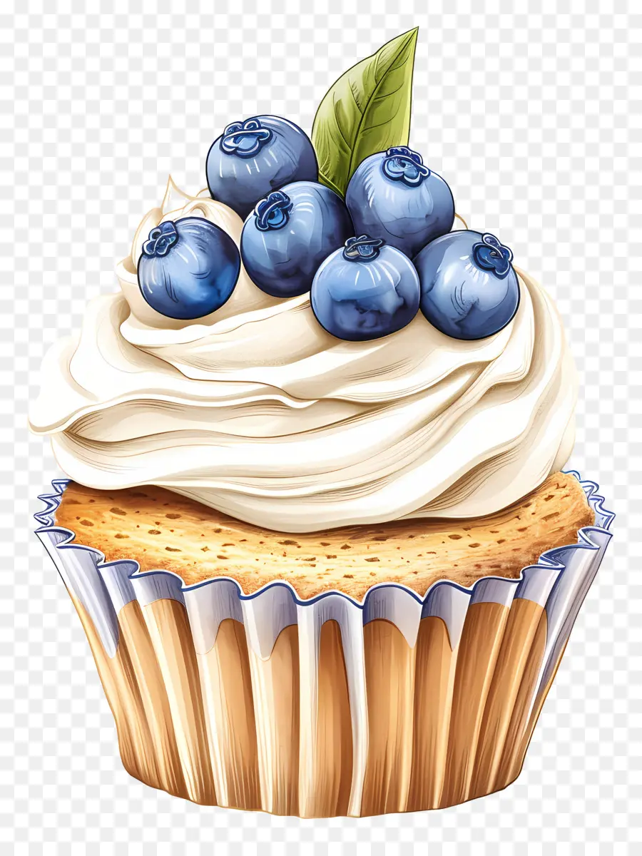 Kue Mangkuk Antik，Cupcake Dengan Blueberry PNG