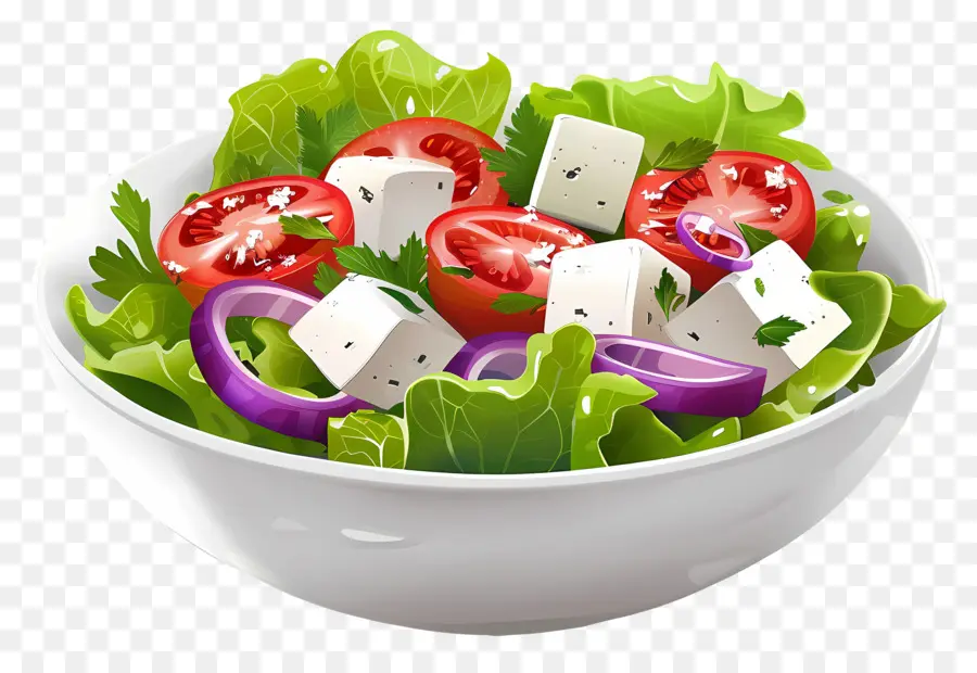 Salad Kartun，Salad Yunani PNG