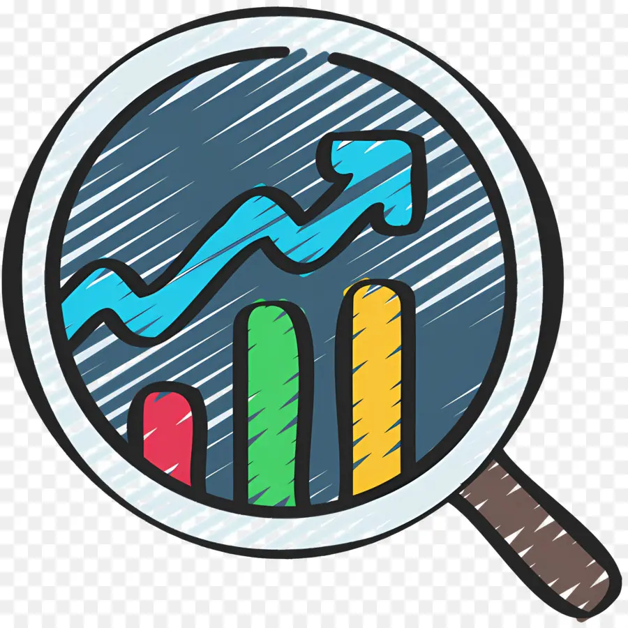 Penelitian Investasi，Kaca Pembesar Dengan Grafik PNG