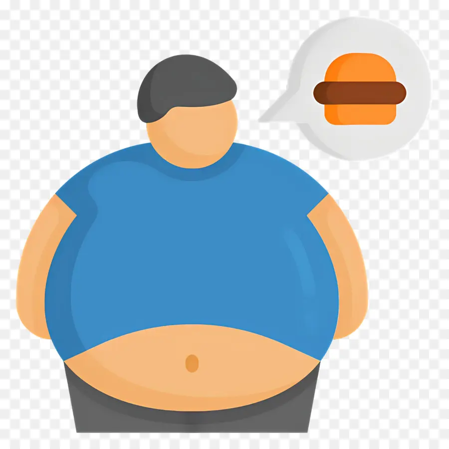 Kegemukan，Orang Dengan Burger PNG