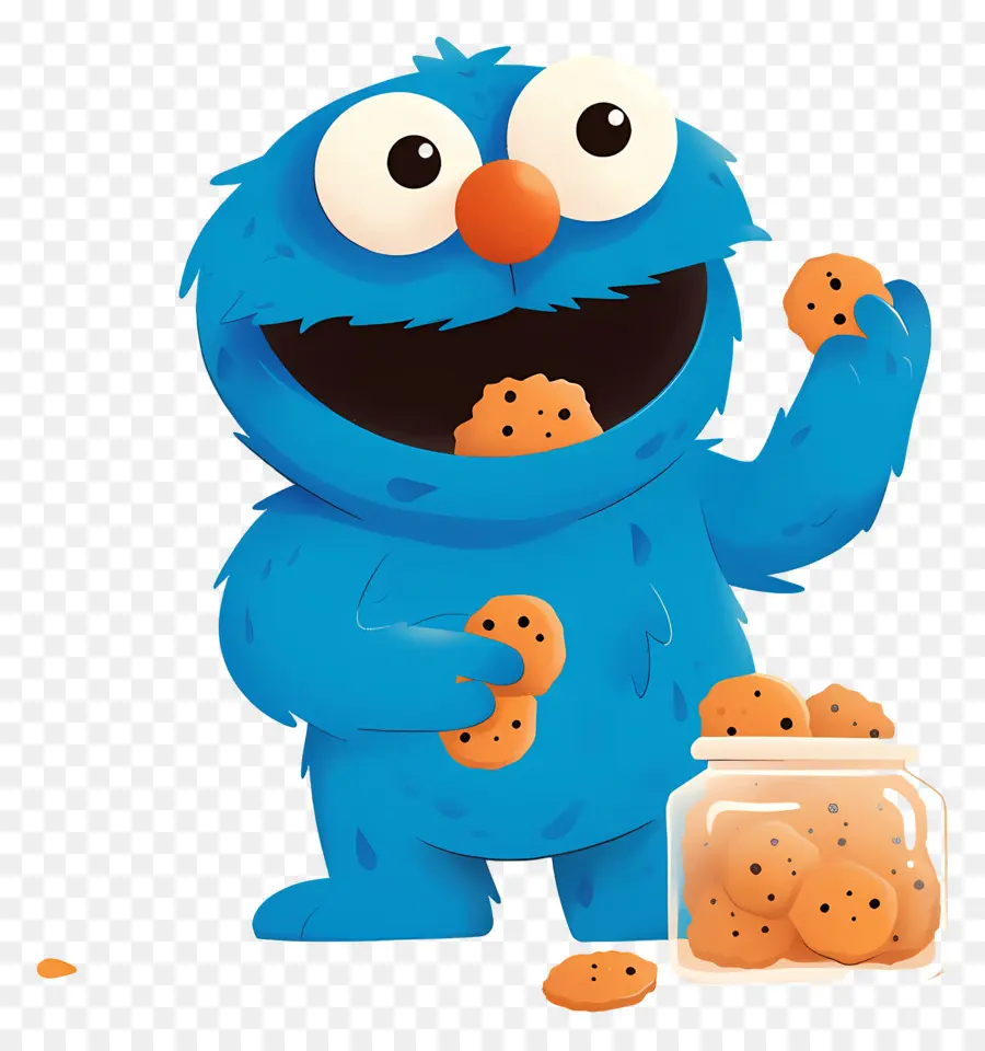 Monster Kue，Monster Biru PNG