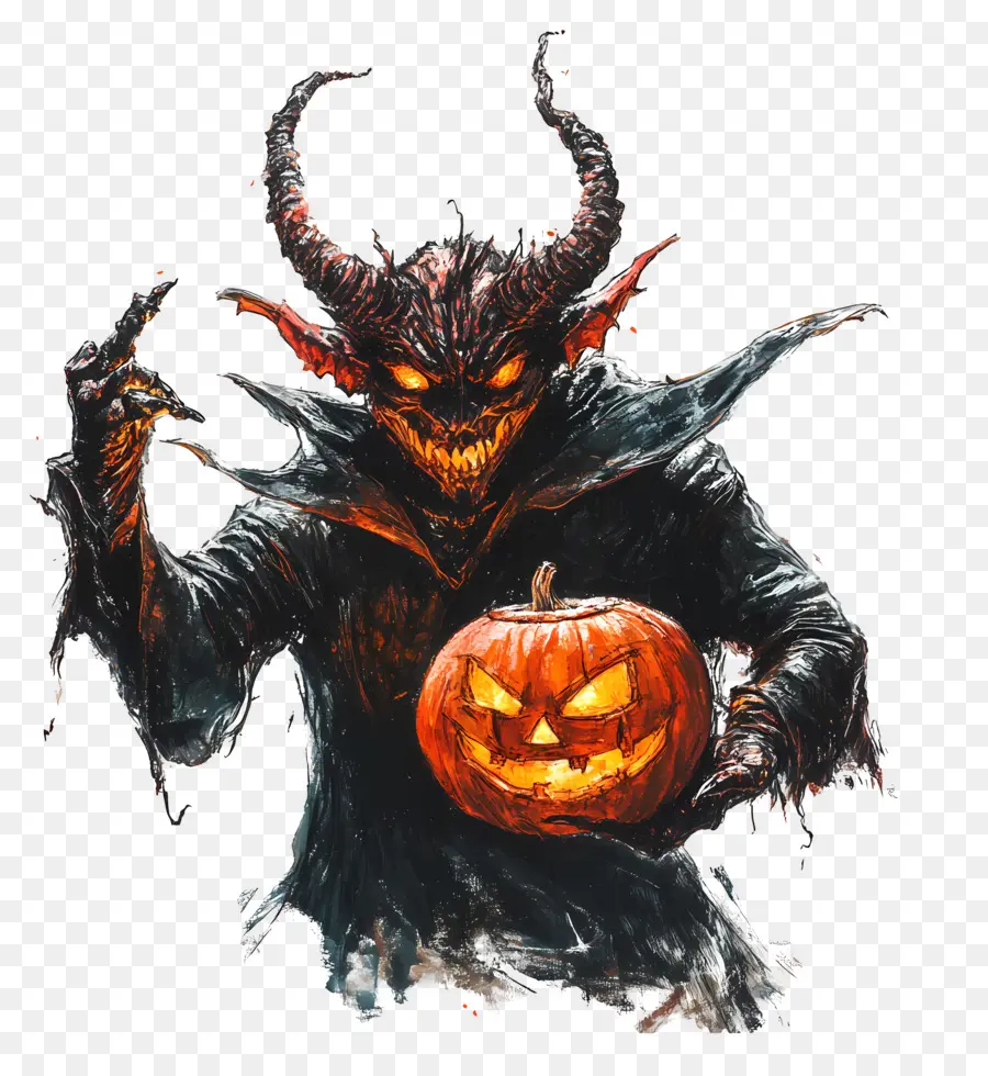 Setan Halloween，Makhluk Kepala Labu PNG