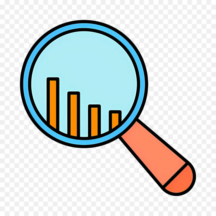 Penelitian Investasi，Kaca Pembesar Dengan Grafik PNG