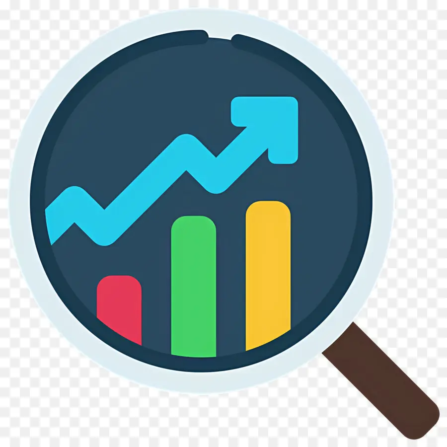 Penelitian Investasi，Kaca Pembesar Dengan Grafik PNG