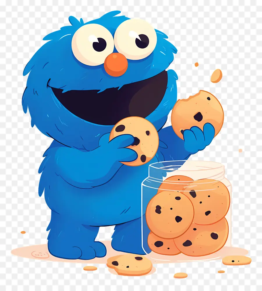 Monster Kue，Monster Kue Biru PNG