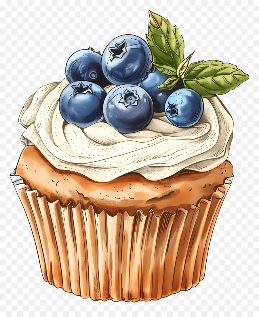 Kue Mangkuk Antik，Cupcake Dengan Blueberry PNG