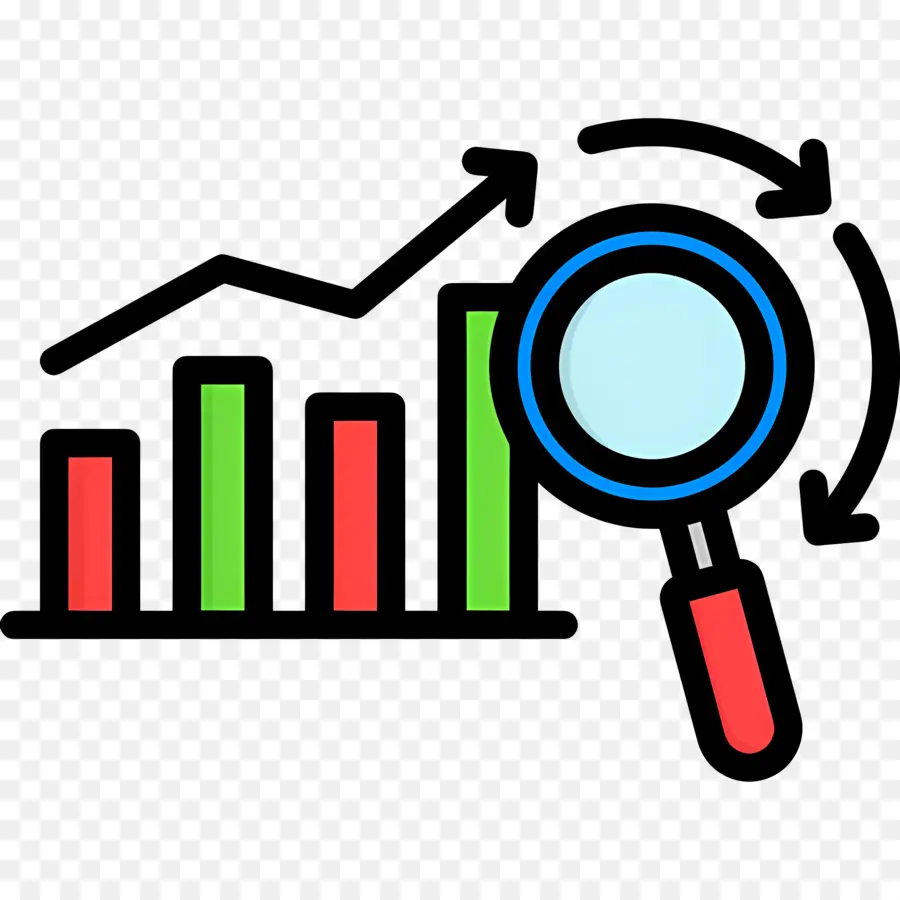 Penelitian Investasi，Kaca Pembesar Dengan Grafik PNG