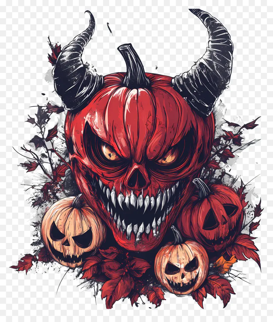 Setan Halloween，Tengkorak Labu PNG