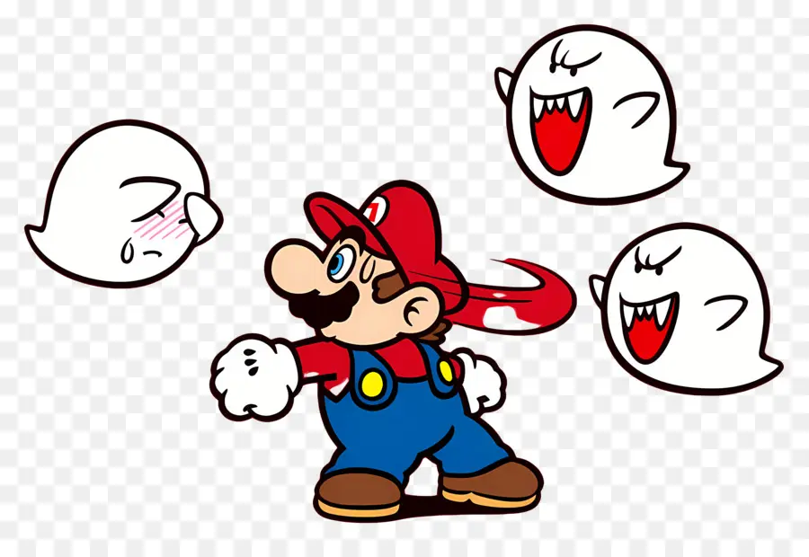 Super Mario，Karakter Kartun Dengan Hantu PNG