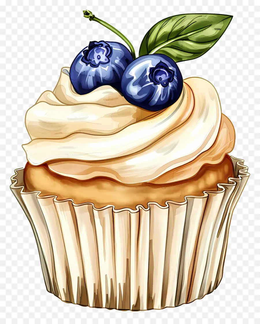 Kue Mangkuk Antik，Cupcake Dengan Blueberry PNG