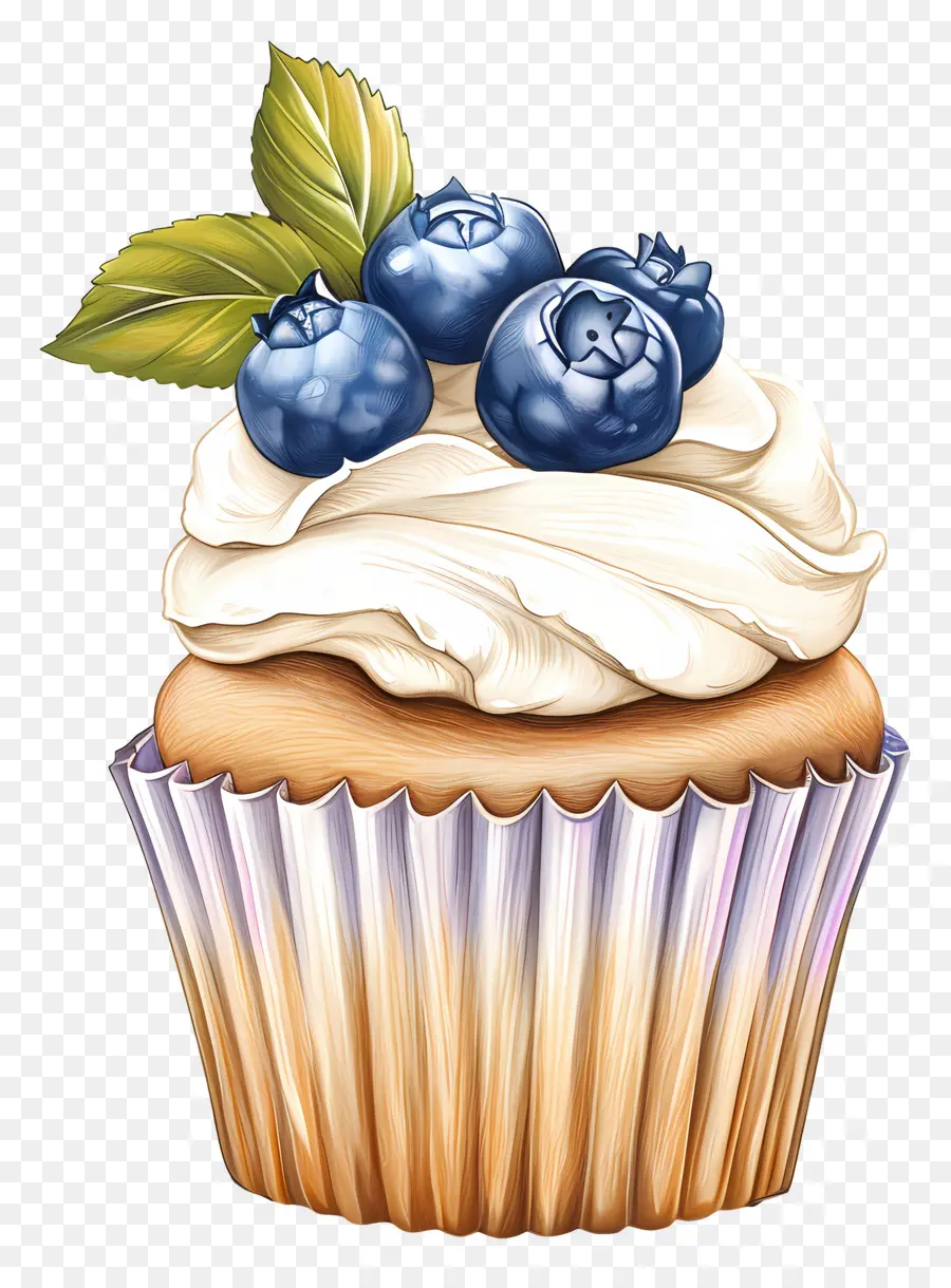 Kue Mangkuk Antik，Cupcake Dengan Blueberry PNG