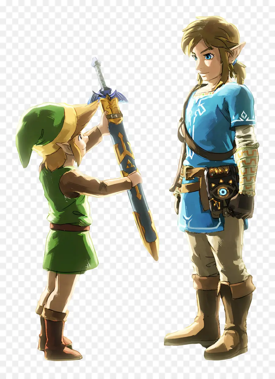 Legenda Zelda，Dua Karakter Dengan Pedang PNG