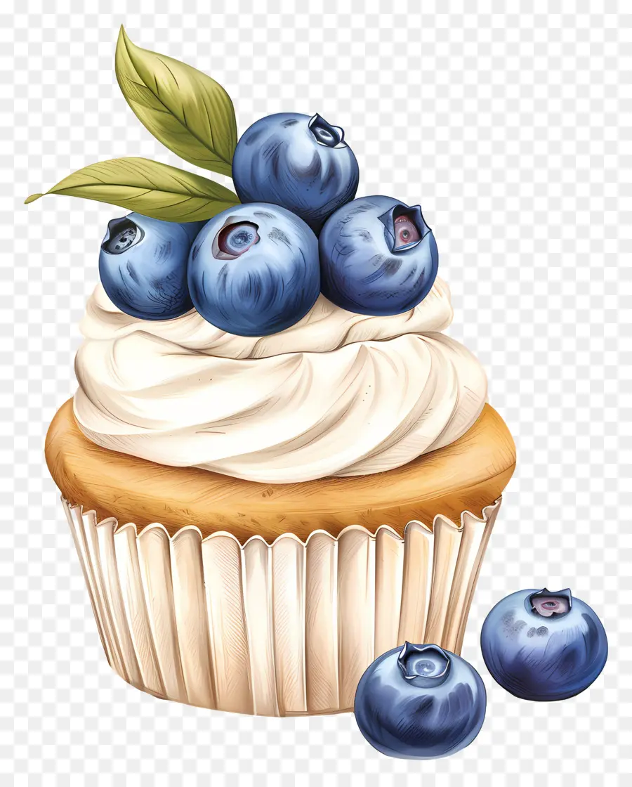 Kue Mangkuk Antik，Cupcake Dengan Blueberry PNG