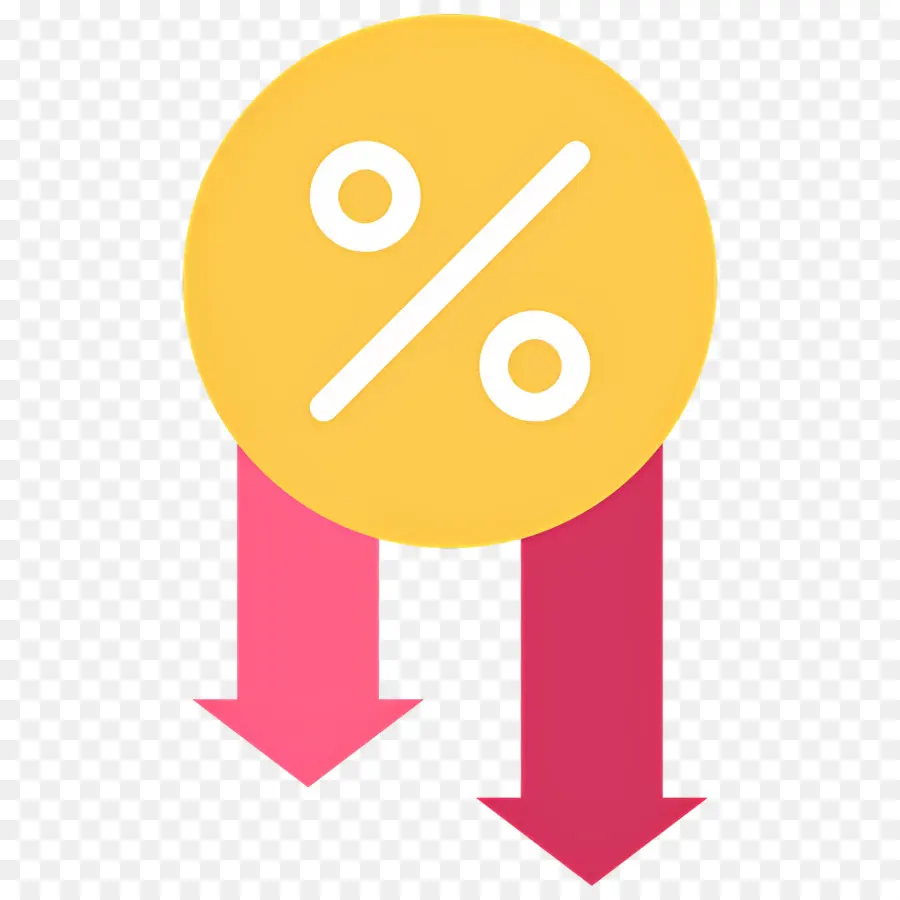 Investasi Turun，Simbol Persentase PNG