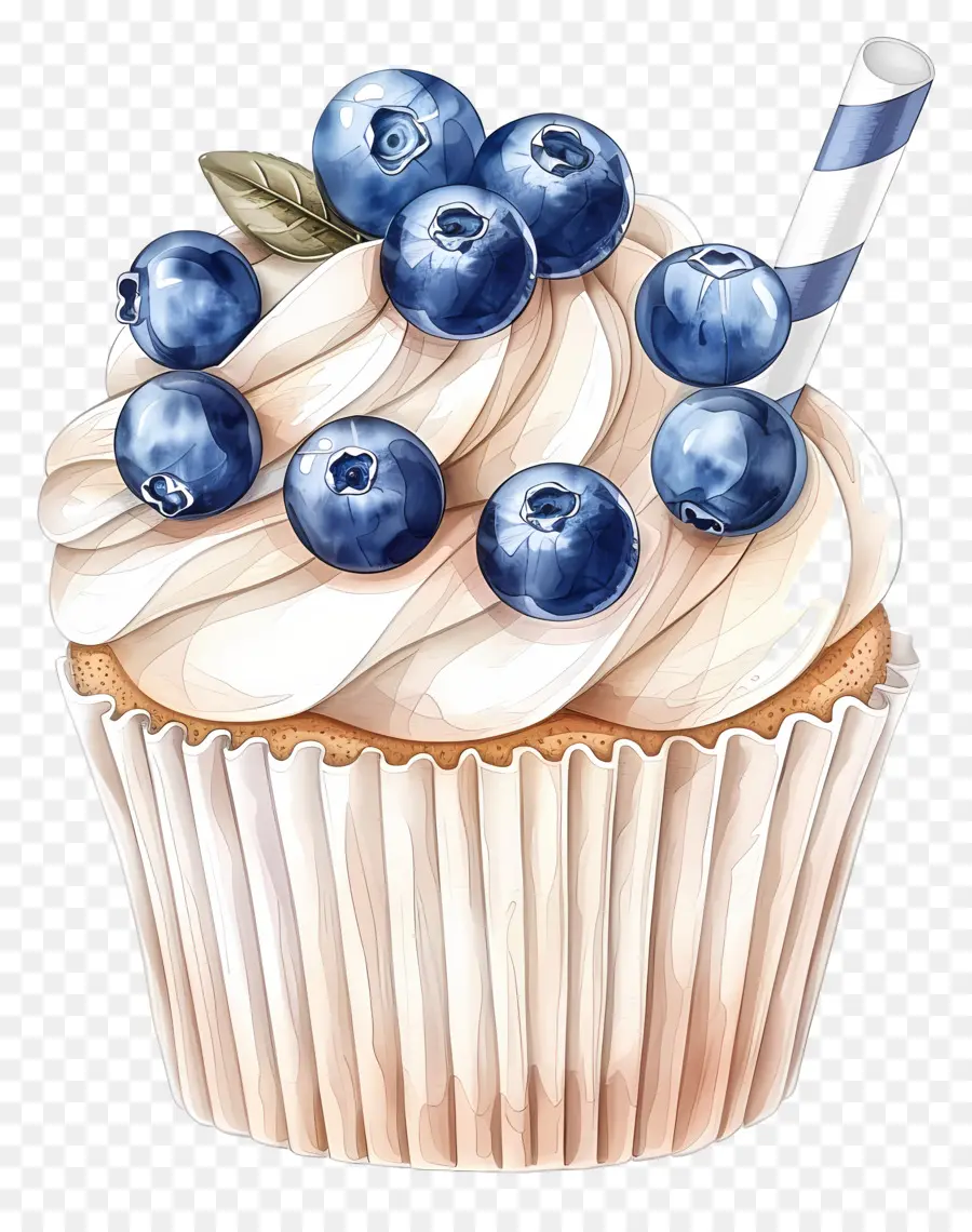 Kue Mangkuk Antik，Cupcake Dengan Blueberry PNG