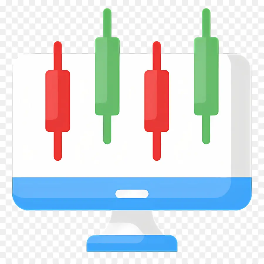 Pasar Saham，Grafik Kandil Di Monitor PNG