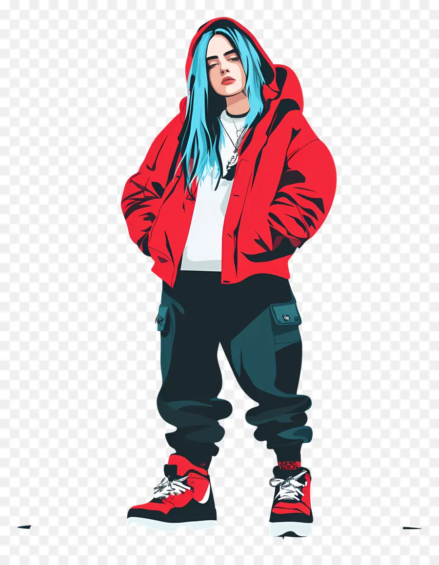 Billie Eilish，Karakter Jaket Merah PNG