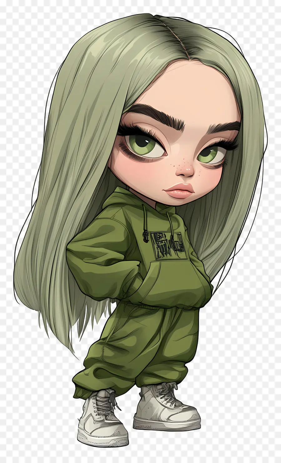 Billie Eilish，Karakter Chibi PNG