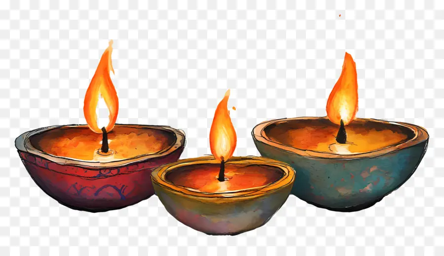 Lampu Minyak Diwali，Lilin PNG