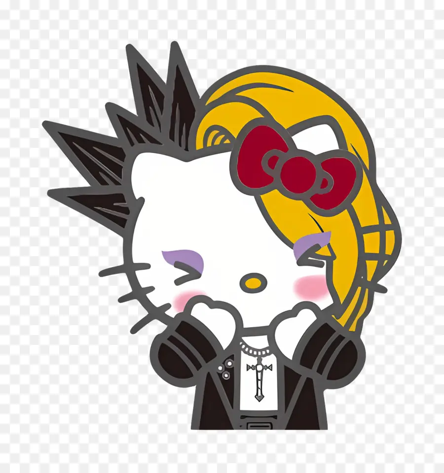 Yoshikitty，Hello Kitty Dengan Gaya Rambut Punk PNG