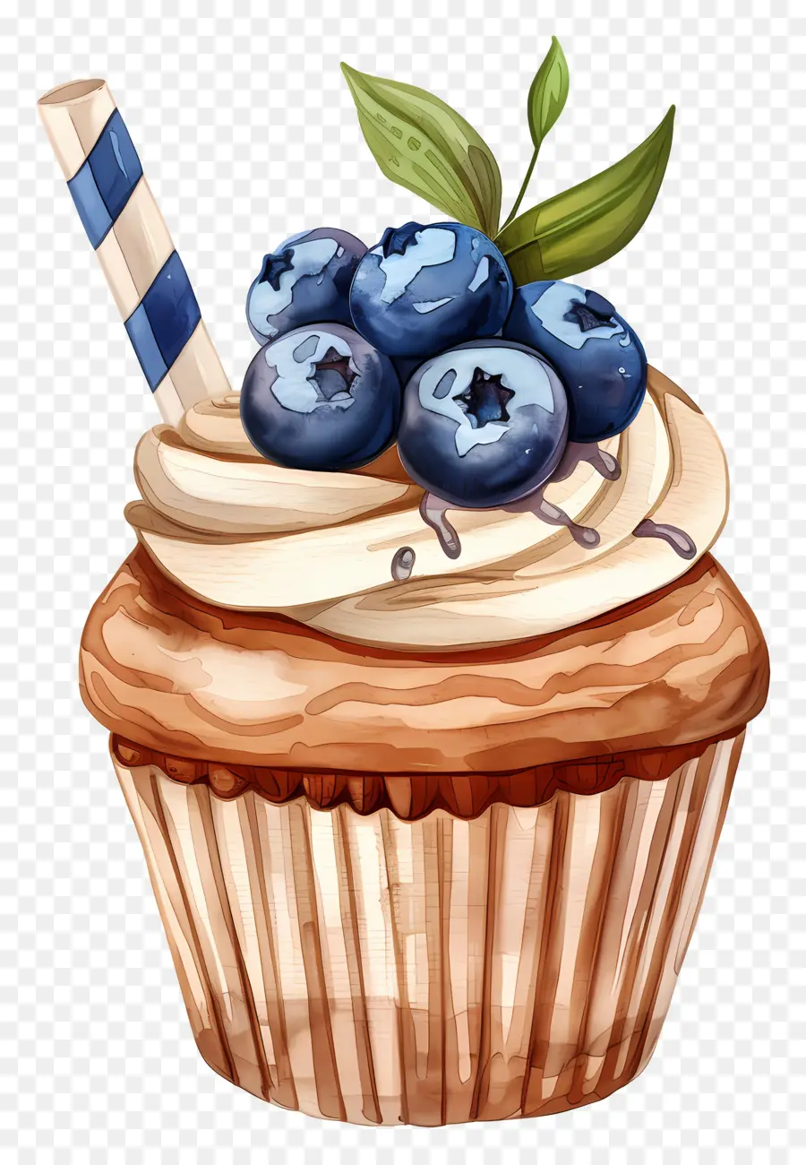 Kue Mangkuk Antik，Cupcake Dengan Blueberry PNG