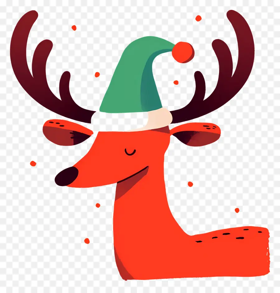 Rusa Natal，Rusa Kutub Dengan Santa Hat PNG