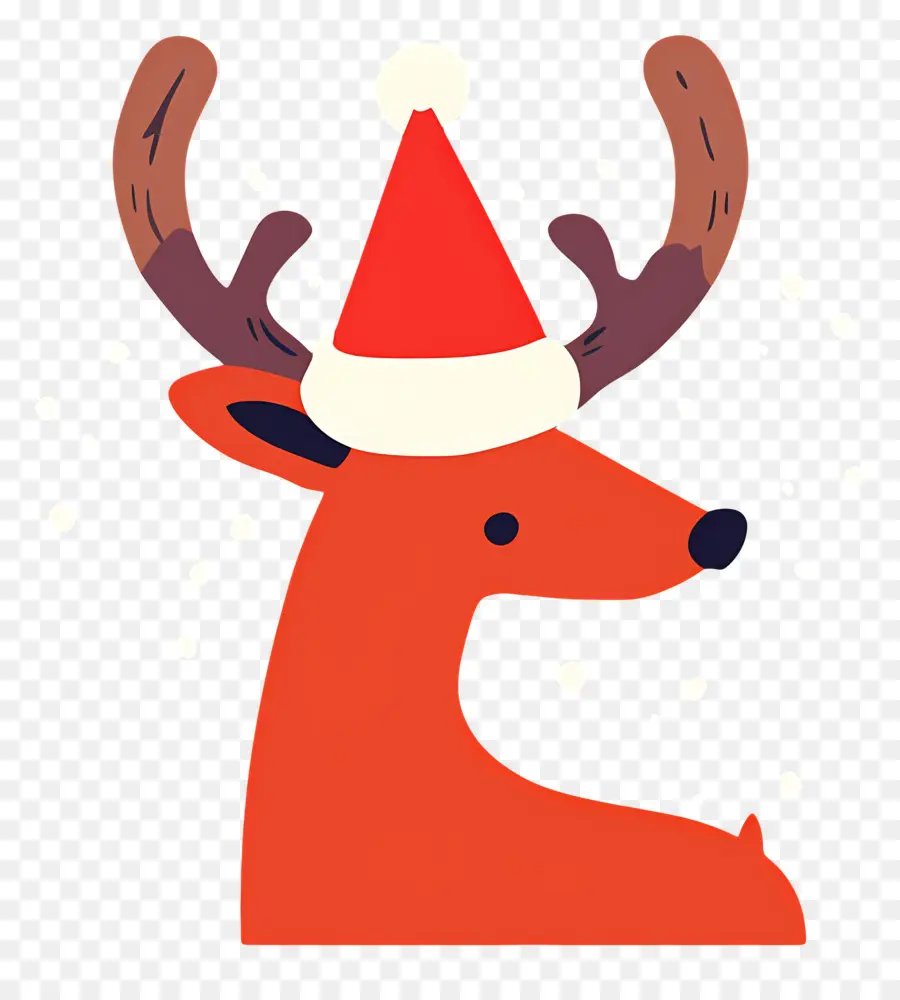 Rusa Natal，Rusa Kutub Dengan Santa Hat PNG