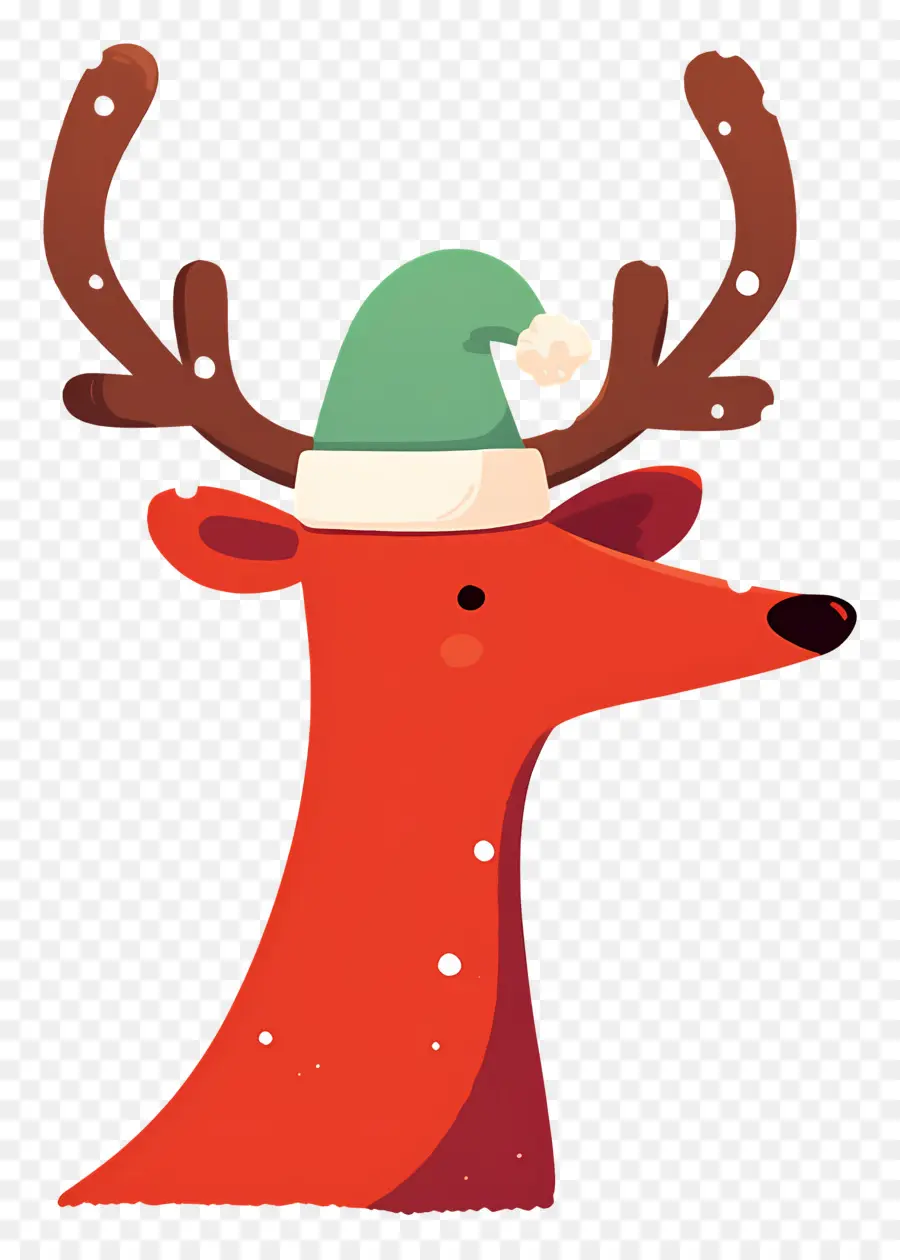 Rusa Natal，Rusa Kutub Dengan Topi Hijau PNG