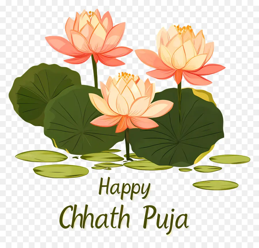 Selamat Chhath Puja，Bunga Teratai PNG