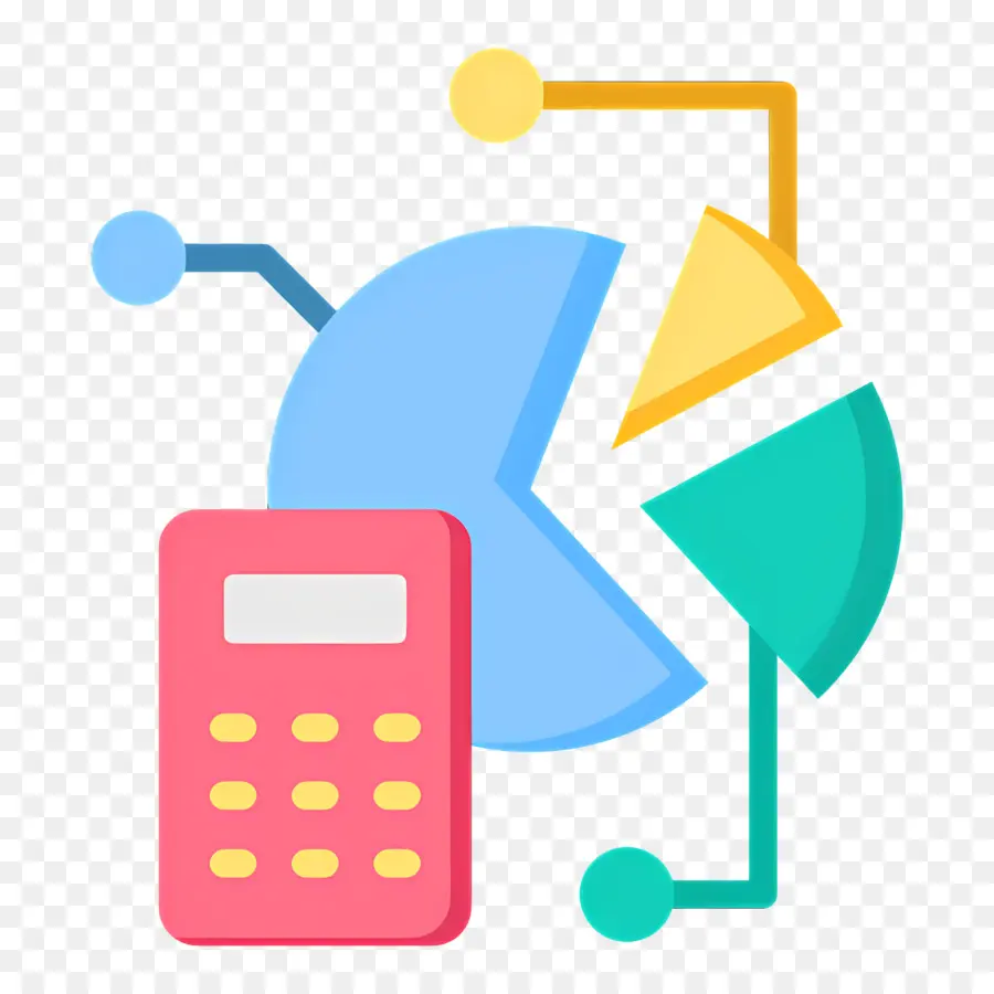 Perhitungan Anggaran，Kalkulator Dan Diagram Lingkaran PNG