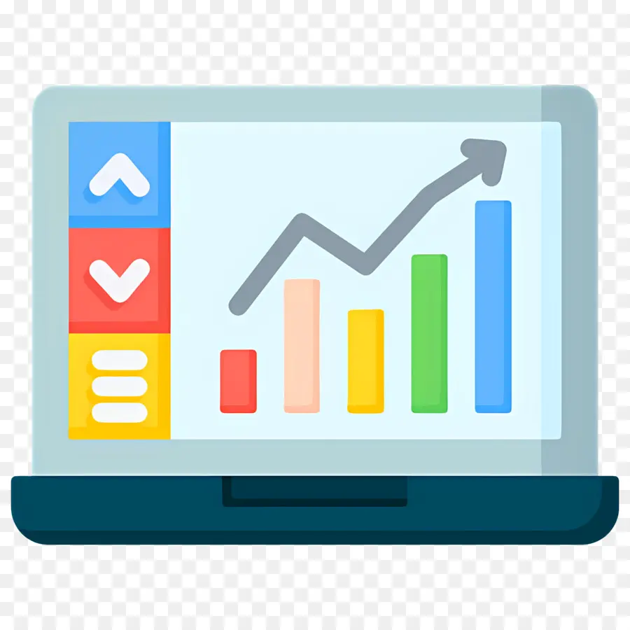 Pasar Saham，Laptop Dengan Grafik PNG