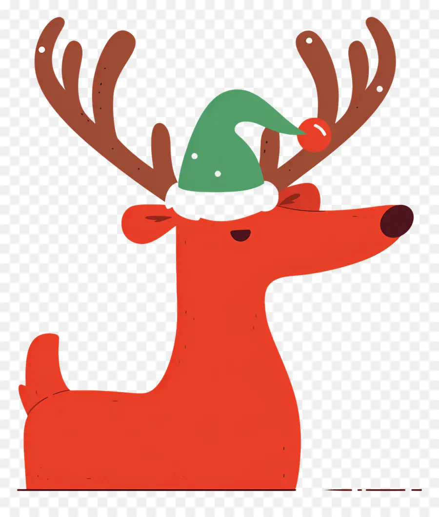 Rusa Natal，Rusa Kutub Dengan Santa Hat PNG