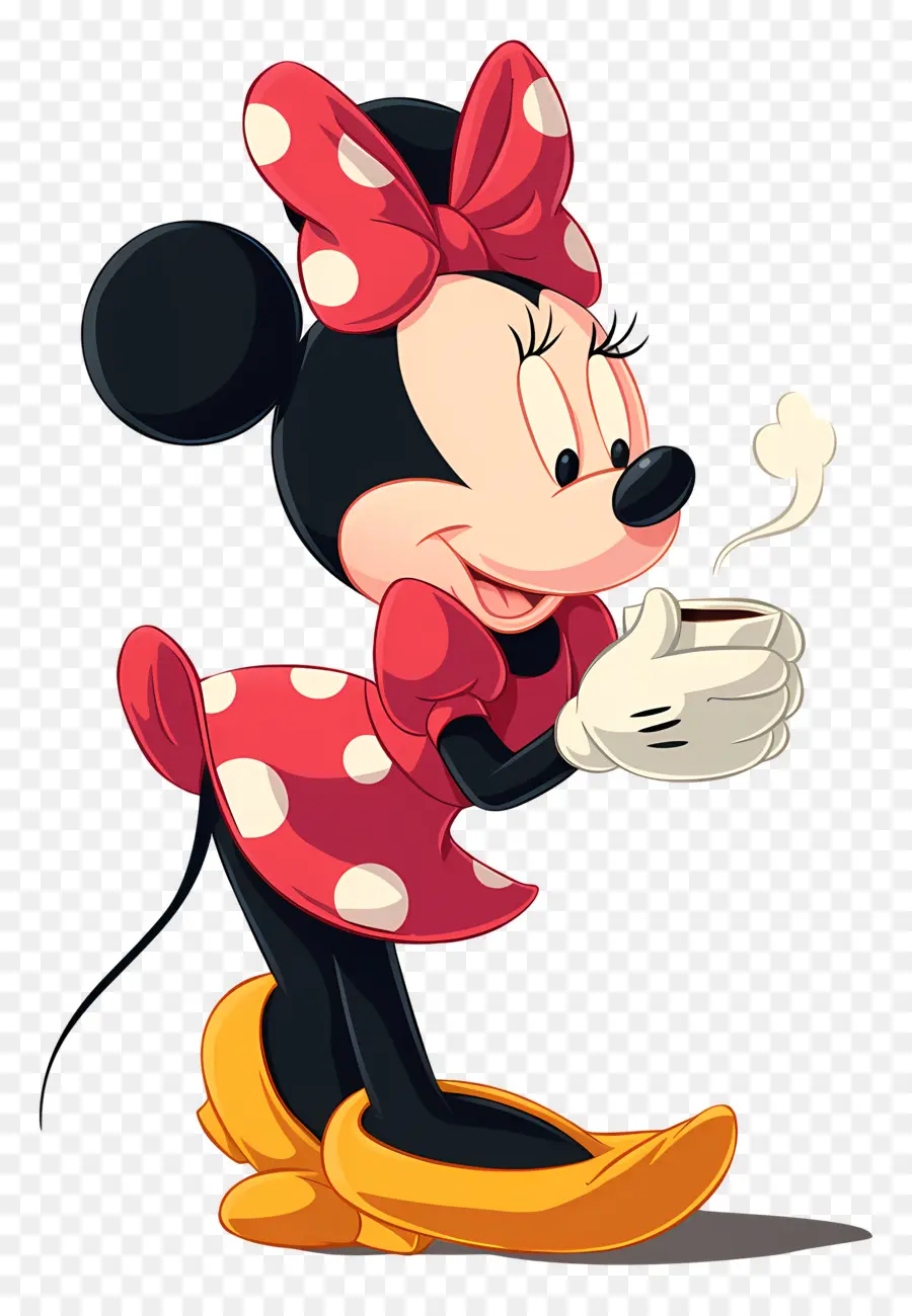 Minnie Tikus，Tikus Kartun Dengan Cupcake PNG