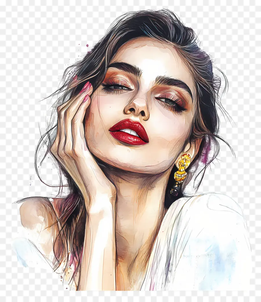 Deepika Padukone，Ilustrasi Mode PNG