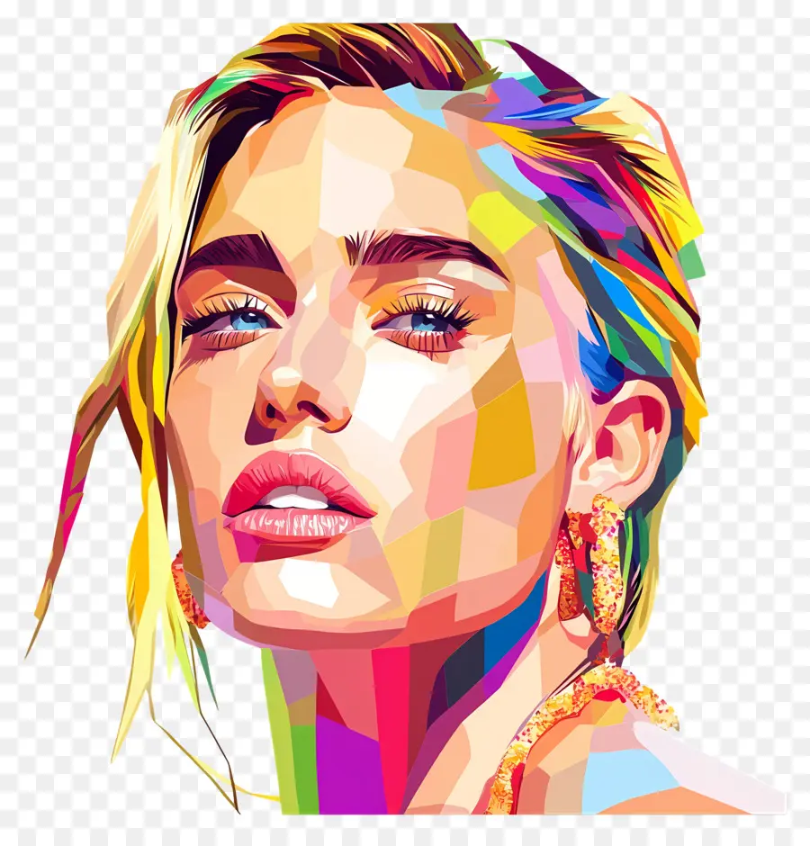 Miley Cyrus，Potret Berwarna Warni PNG