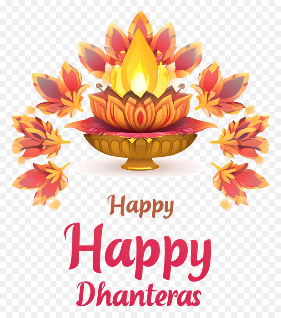 Selamat Dhantera，Ucapan Selamat Dhanteras Dengan Teratai PNG