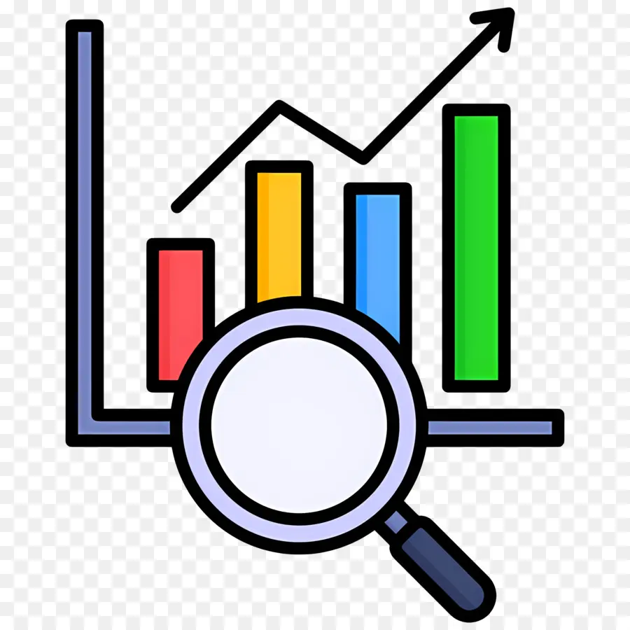 Pasar Saham，Grafik Dan Kaca Pembesar PNG