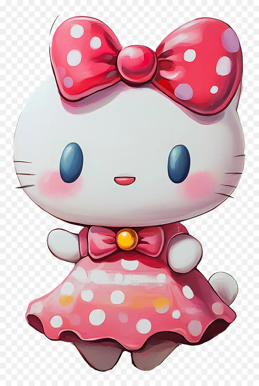 Stiker Hello Kitty，Kucing Lucu Dengan Busur PNG