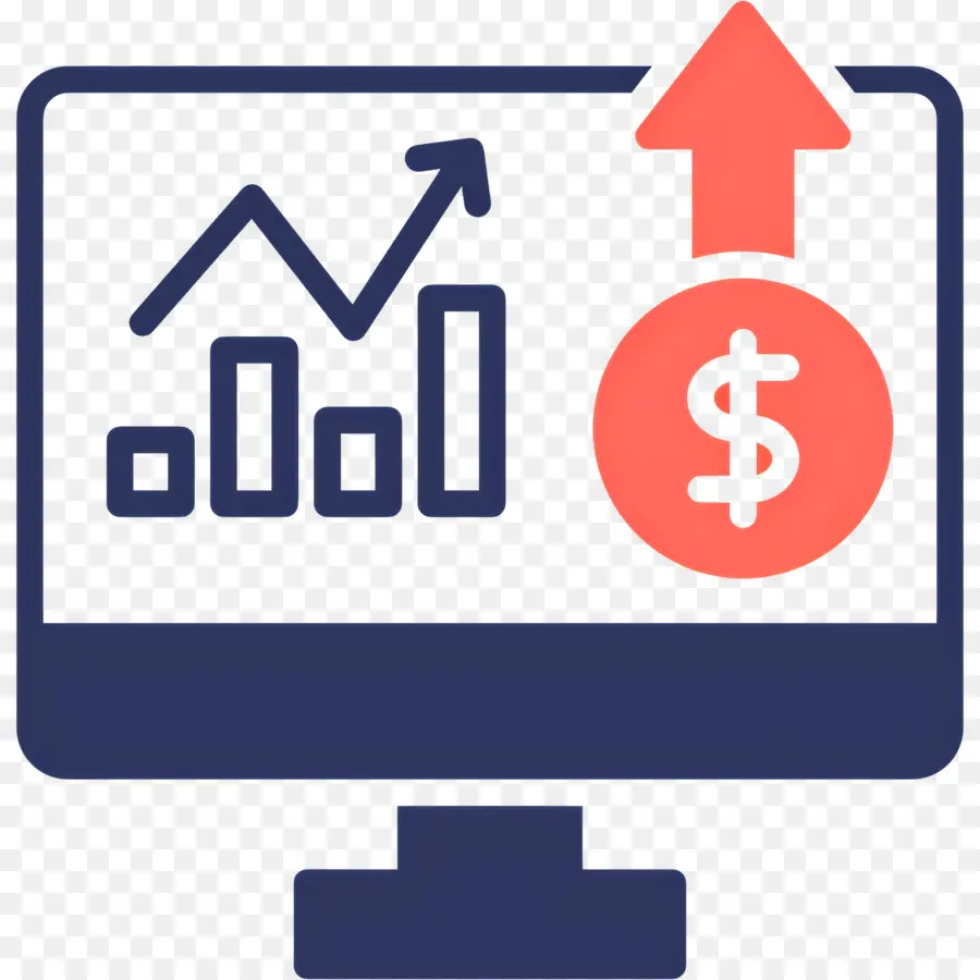 Pasar Saham，Laptop Dengan Grafik PNG