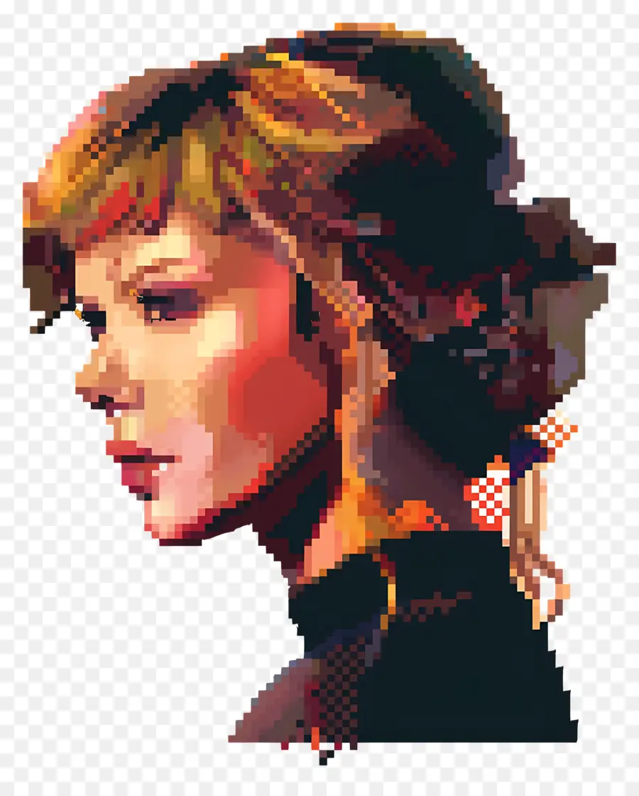 Piksel Taylor Swift，Potret Berpiksel PNG