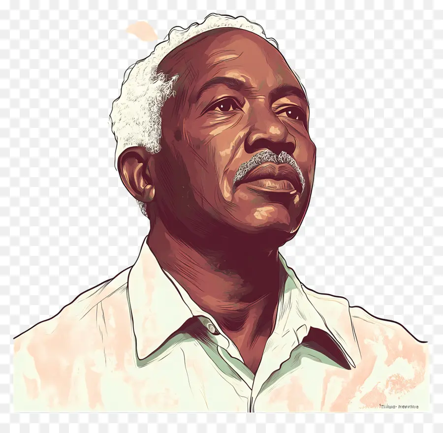 Julius Nyerere，Ilustrasi Pria Lanjut Usia PNG