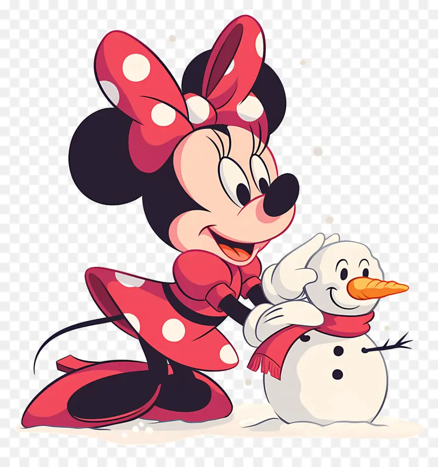 Minnie Tikus，Minnie Mouse Dengan Manusia Salju PNG