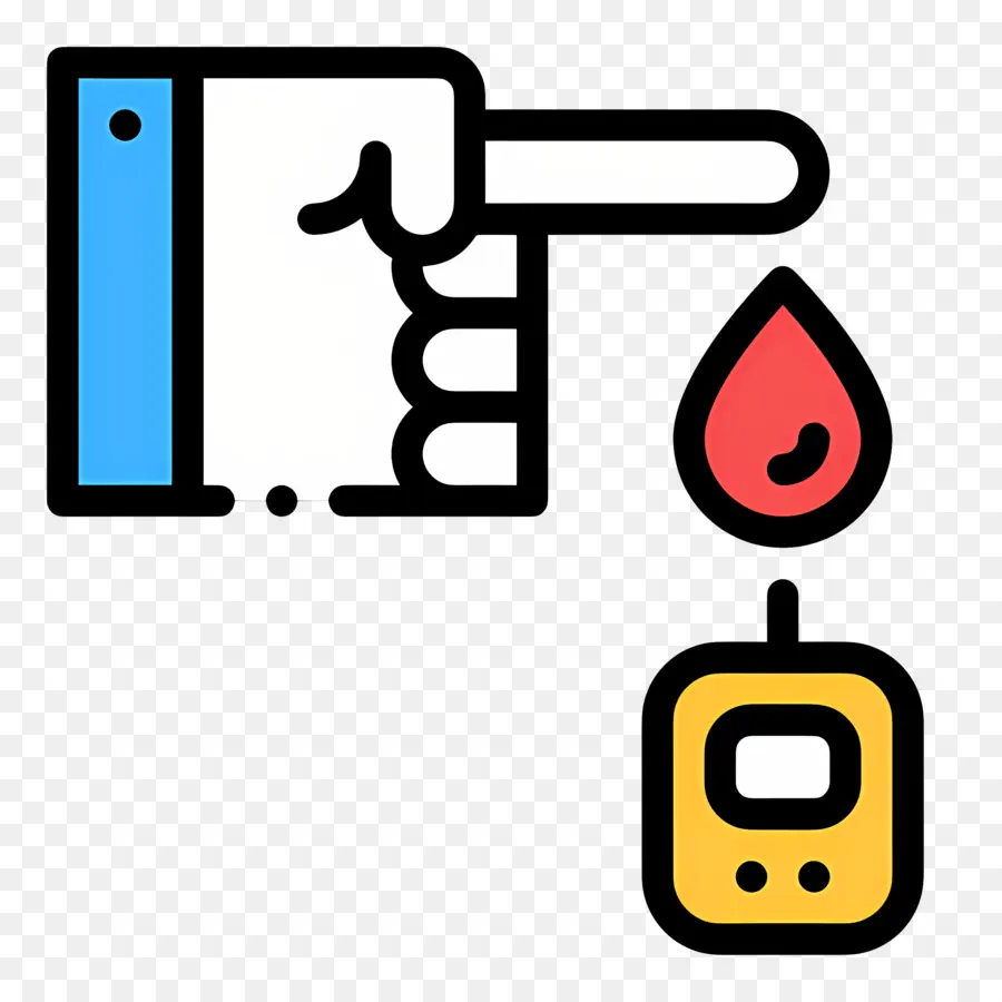 Gula Darah，Tetesan Darah Dan Glukometer PNG