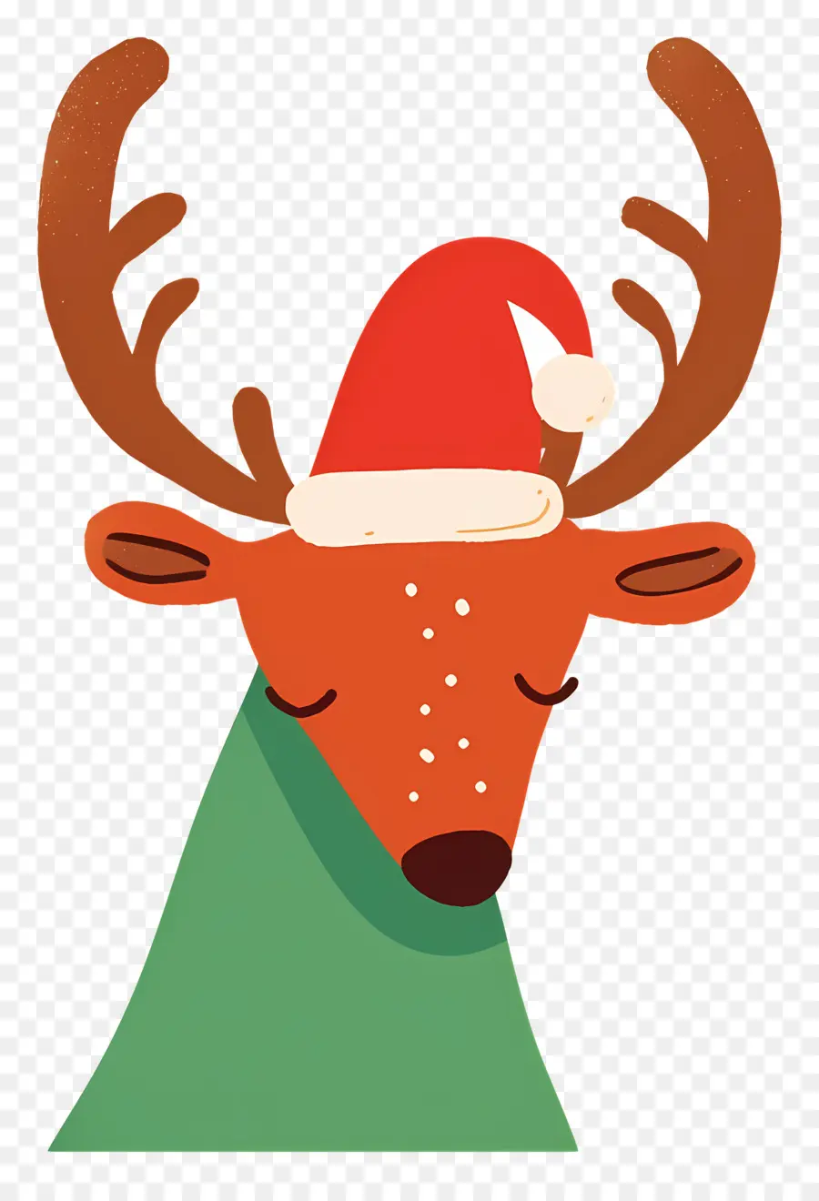 Rusa Natal，Rusa Kutub Dengan Santa Hat PNG