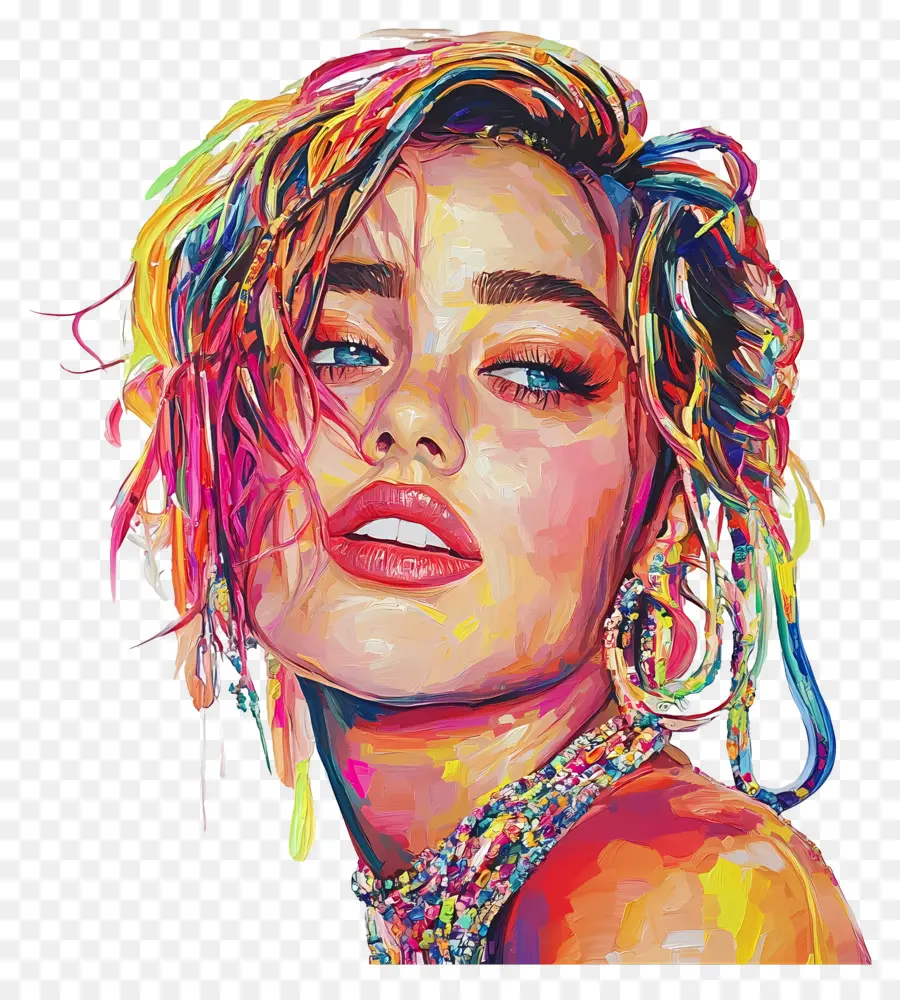 Miley Cyrus，Potret Berwarna Warni PNG