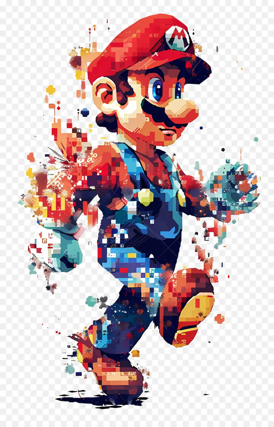 Piksel Mario，Mario Yang Penuh Warna PNG