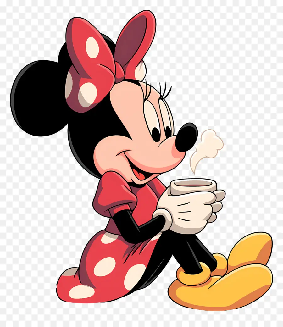 Minnie Tikus，Tikus Kartun Dengan Cupcake PNG