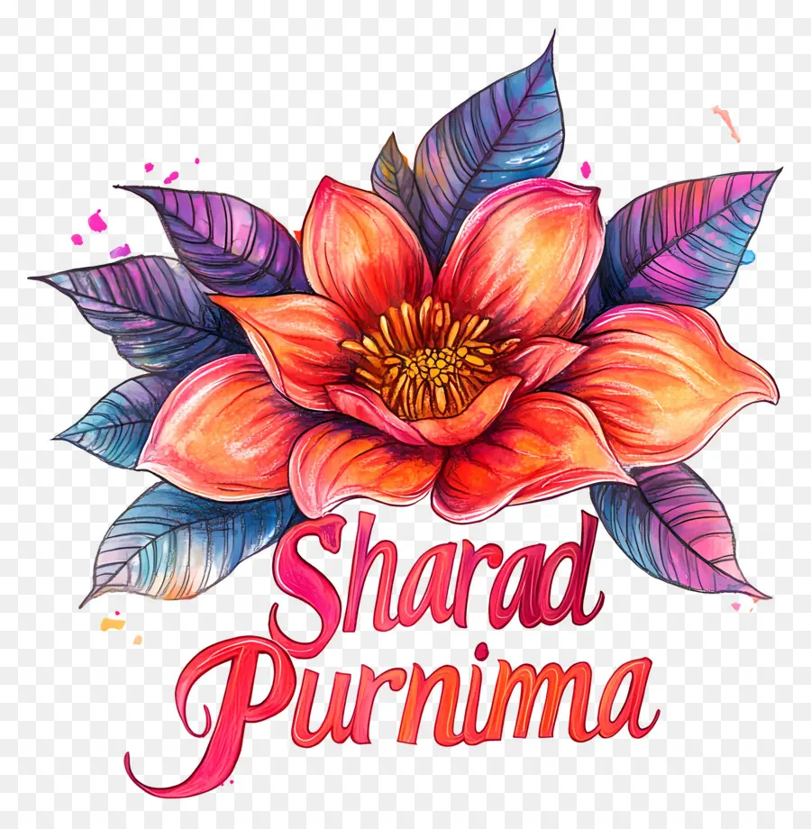 Syarad Purnima，Bunga Berwarna Warni PNG