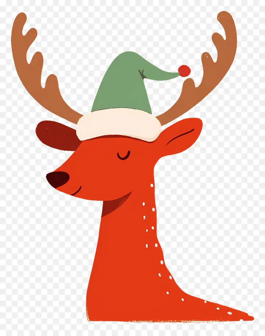 Rusa Natal，Rusa Kutub Dengan Santa Hat PNG