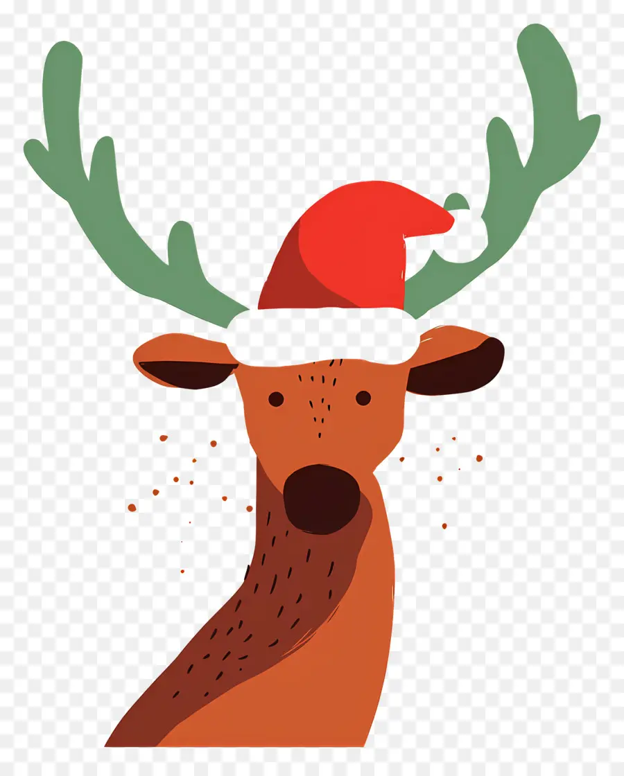 Rusa Natal，Rusa Kutub Dengan Santa Hat PNG